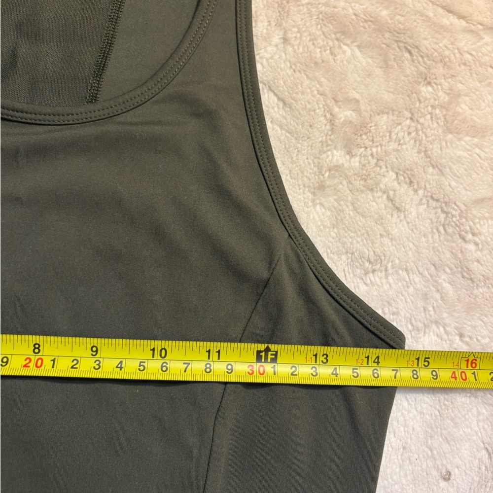All in Motion Athletic Tank Top Medium Olive Green Racerback Mesh Panel Stretchy - Picture 13 of 14